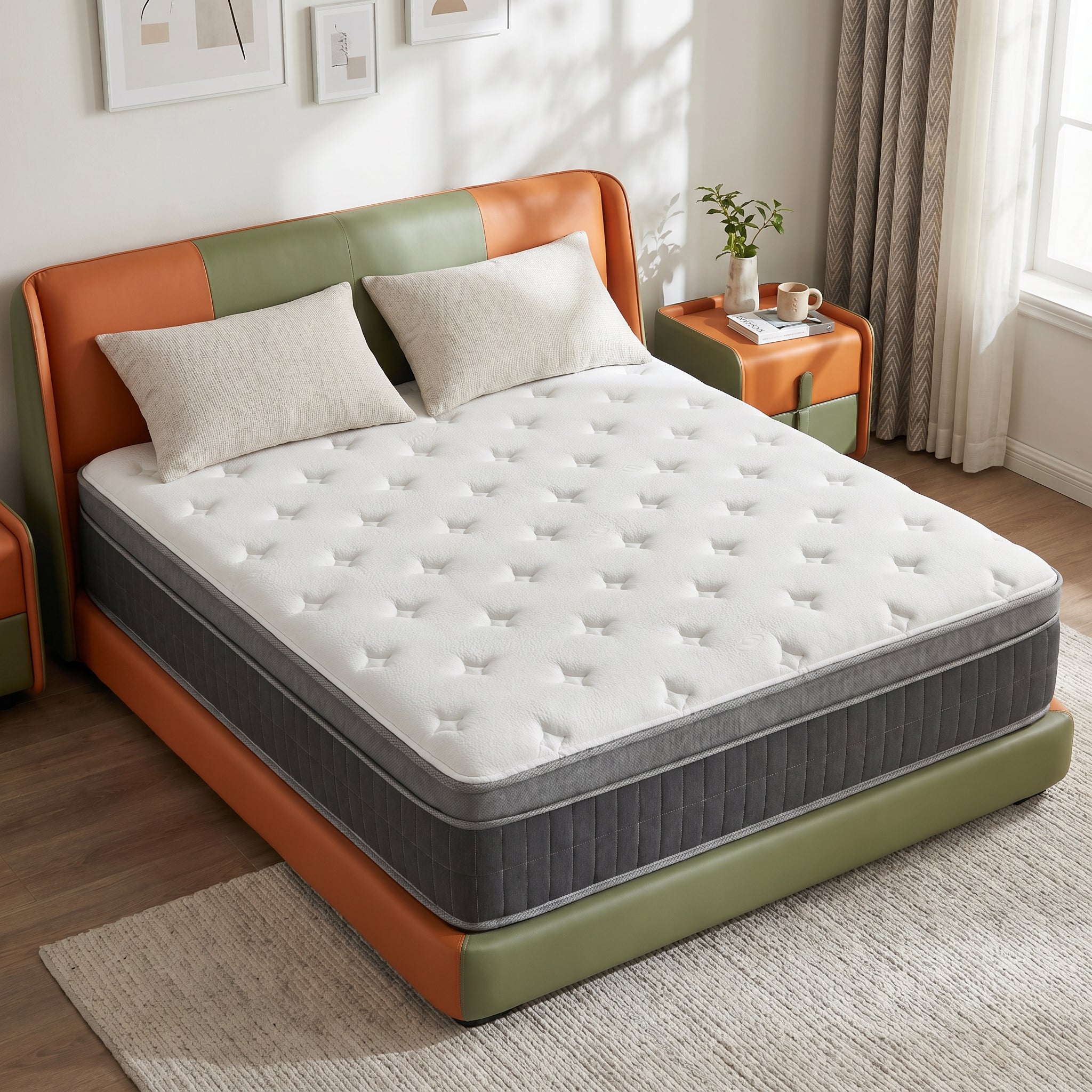 UNZIPE 14 Inch Twin Memory Foam Mattress, Medium Firm Zoned Coil Support | Independent Spring Zone Support, Skin-friendly Fabric for Better Breathability, Pressure Relief, Mattress in a Box
