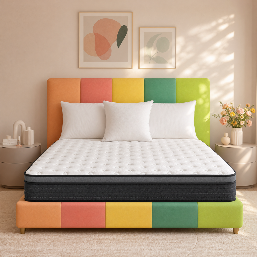 UNZIPE 14 Inch King Hybrid Mattress in a Box, Medium Firm, Cooling Feel | Breathable design keeps cooling, Durability and Stability Reduce the Feeling of Sagging, Memory Foam