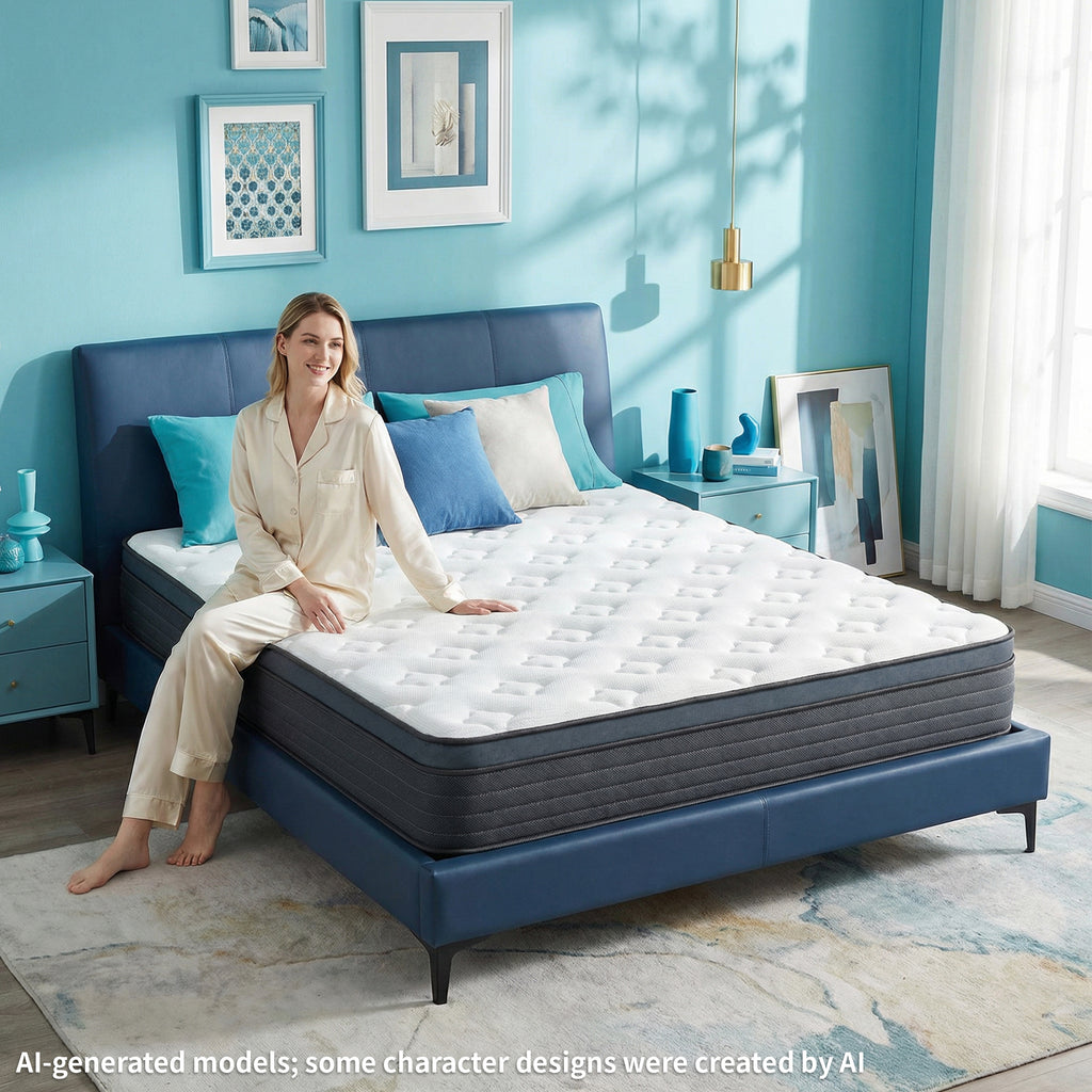 UNZIPE 14 Inch King Hybrid Mattress in a Box, Medium Firm, Cooling Feel | Breathable design keeps cooling, Durability and Stability Reduce the Feeling of Sagging, Memory Foam