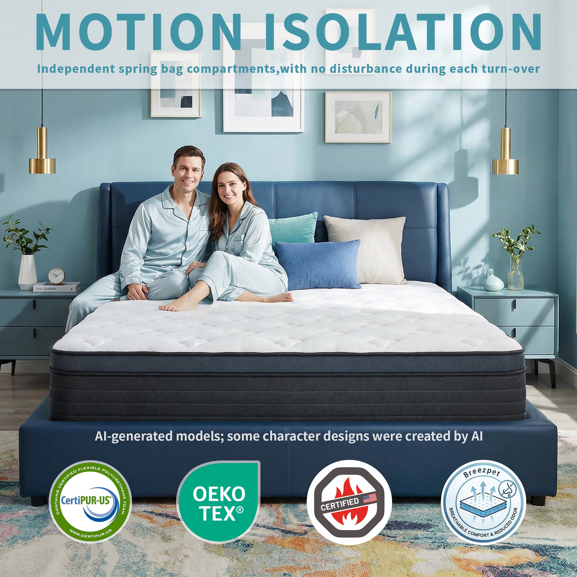 UNZIPE 14 Inch King Hybrid Mattress in a Box, Medium Firm, Cooling Feel | Breathable design keeps cooling, Durability and Stability Reduce the Feeling of Sagging, Memory Foam