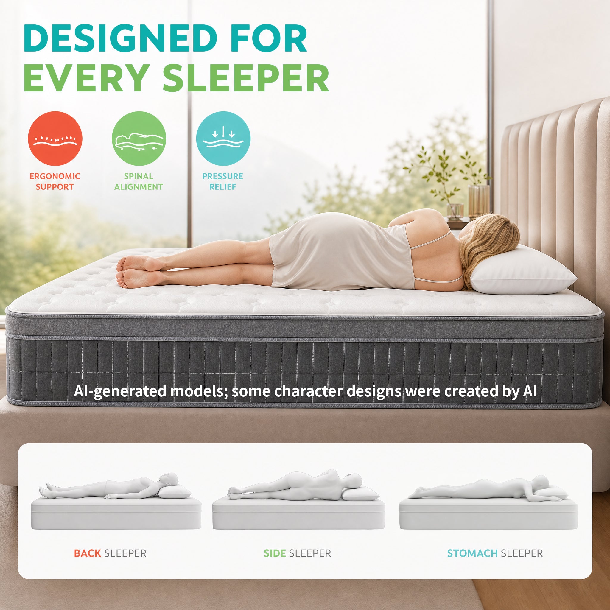 UNZIPE 14 Inch Twin Memory Foam Mattress, Medium Firm Zoned Coil Support | Independent Spring Zone Support, Skin-friendly Fabric for Better Breathability, Pressure Relief, Mattress in a Box