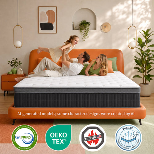 UNZIPE 14 Inch Twin Memory Foam Mattress, Medium Firm Zoned Coil Support | Independent Spring Zone Support, Skin-friendly Fabric for Better Breathability, Pressure Relief, Mattress in a Box